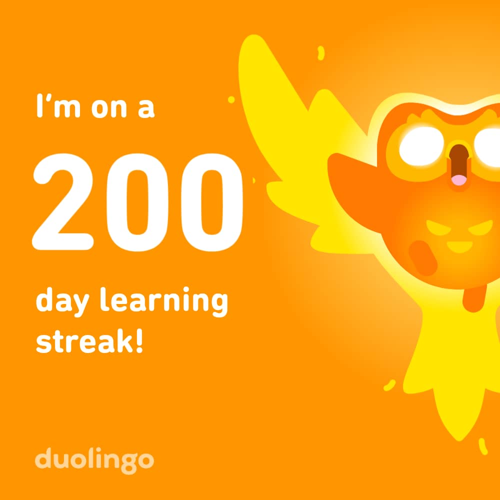 Eli Agbenu, 200 day Duolingo Streak